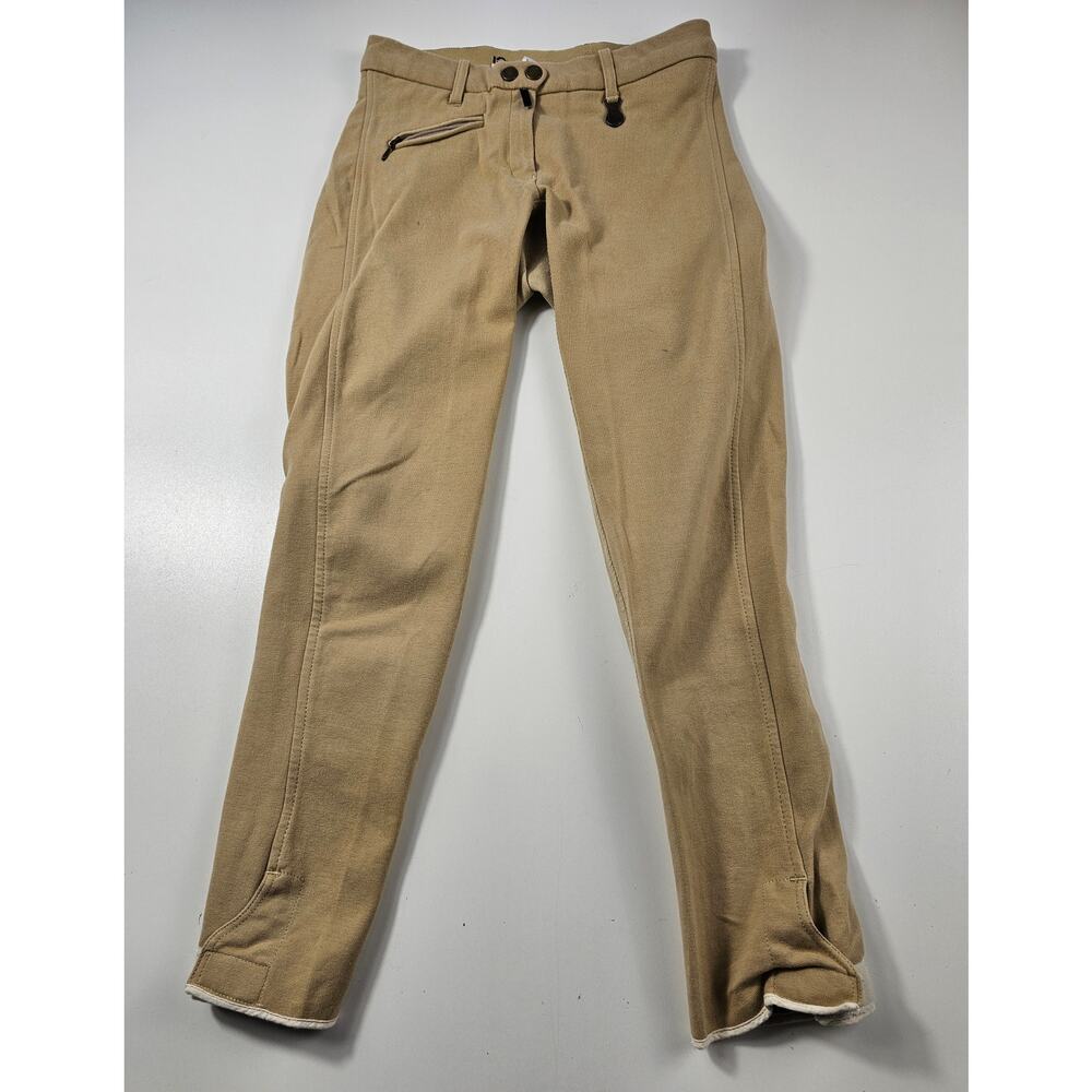 EQUI Comfort Equestrian Breeches Riding Pants juniors girls Tan stretch Size 26^